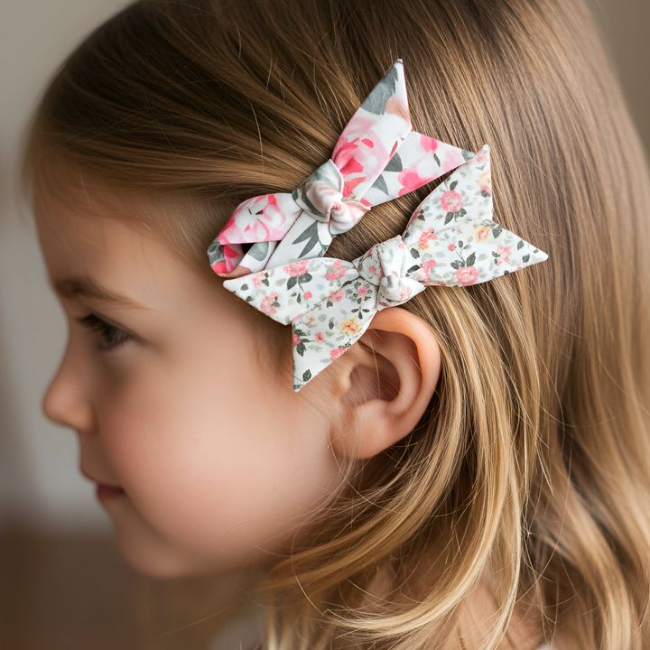 Girls Clips 2 Pack - Pink Blossom/Petite Floral