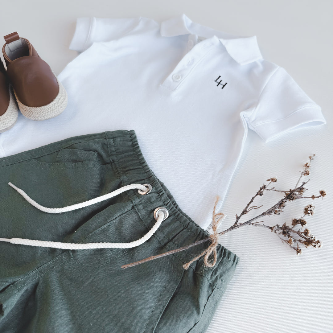 Baby Boys Sonny Short - Green Linen