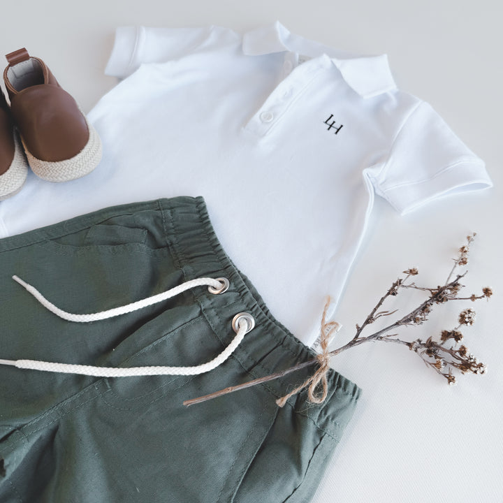 Baby Boys Sonny Short - Green Linen