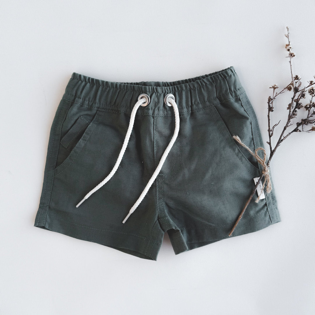 Baby Boys Sonny Short - Green Linen