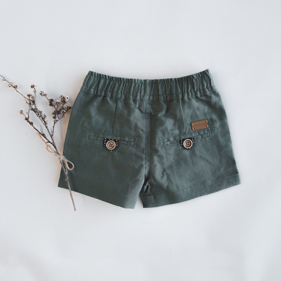 Baby Boys Sonny Short - Green Linen