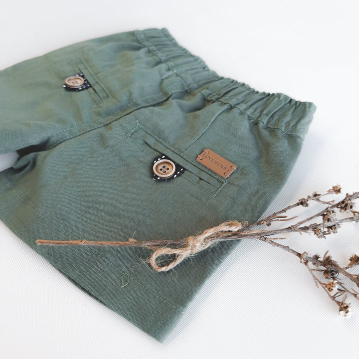 Baby Boys Sonny Short - Green Linen