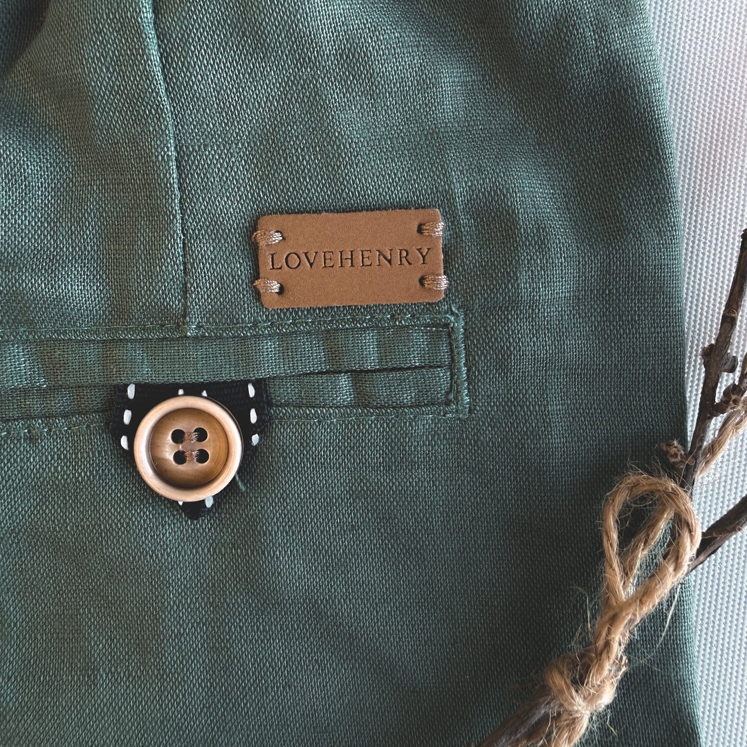 Baby Boys Sonny Short - Green Linen