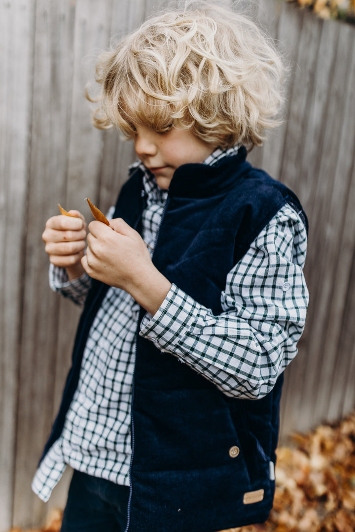 Boys Oxford Dress Shirt - Green Check