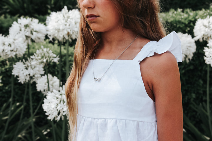 Girls Esme Top - White Linen