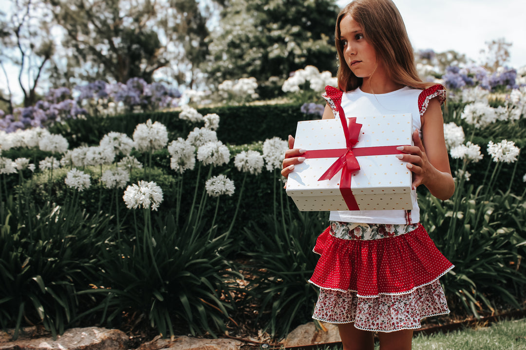 Girls Frilly Skirt - Festive Floral