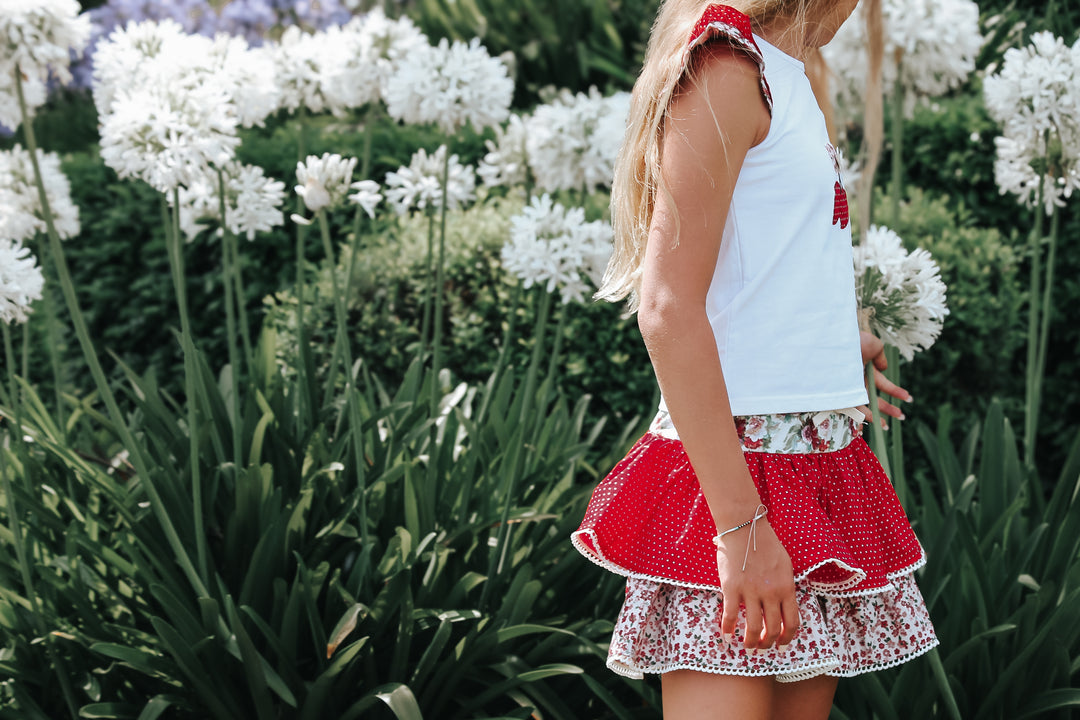 Girls Frilly Skirt - Festive Floral