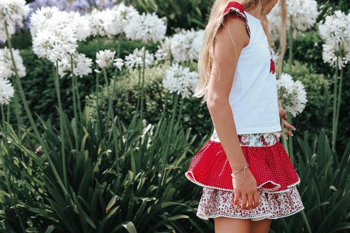 Girls Frilly Skirt - Festive Floral