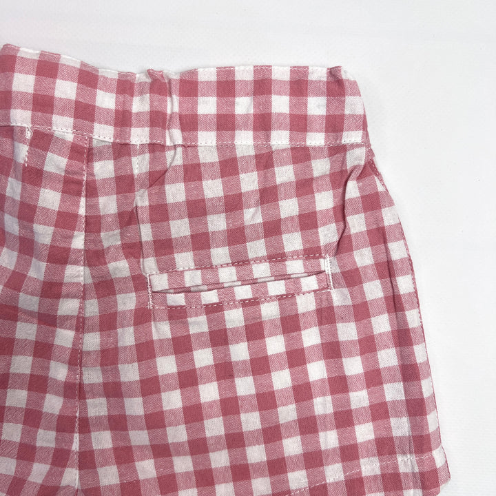 Girls Tie Waist Shorts - Pink Check