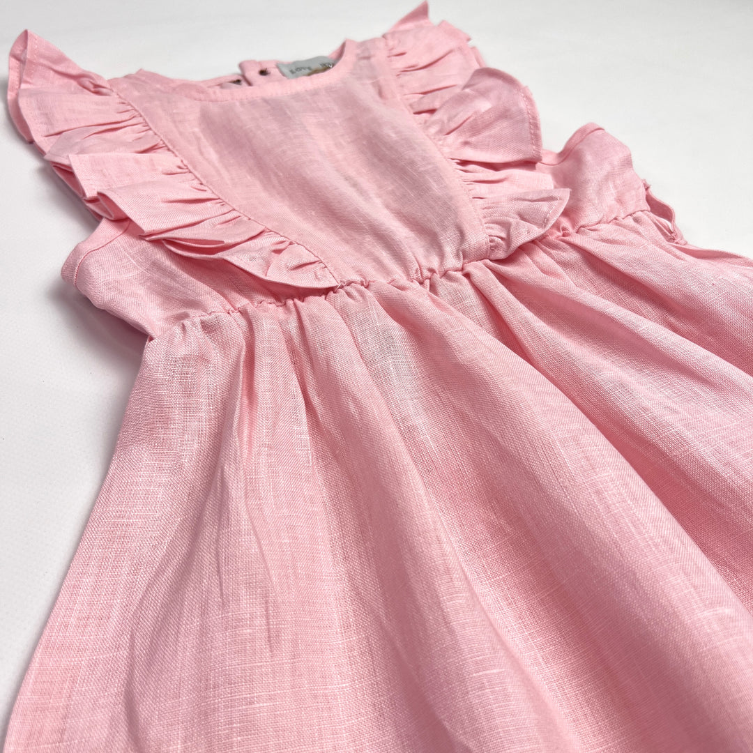 Girls Florence Summer Dress - Pink Linen