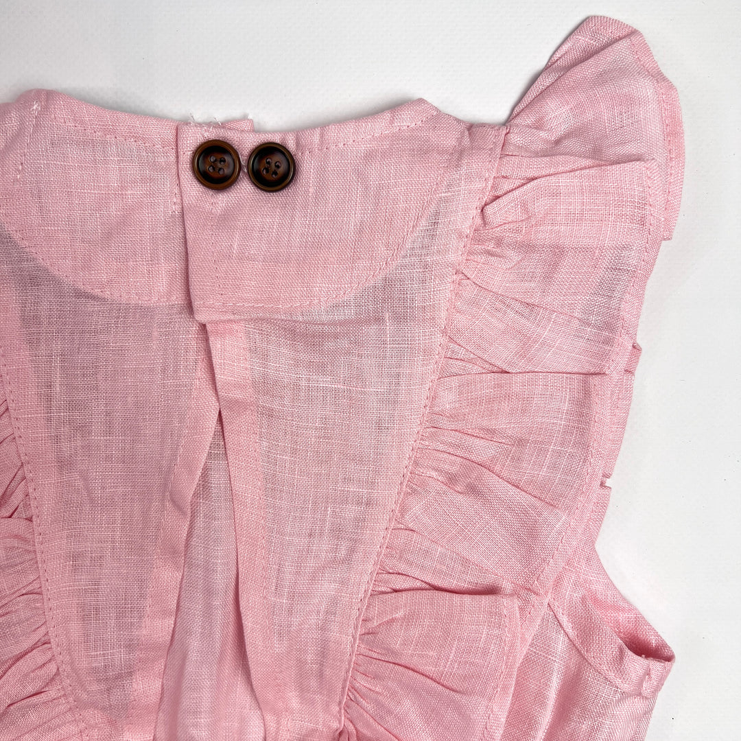 Girls Florence Summer Dress - Pink Linen