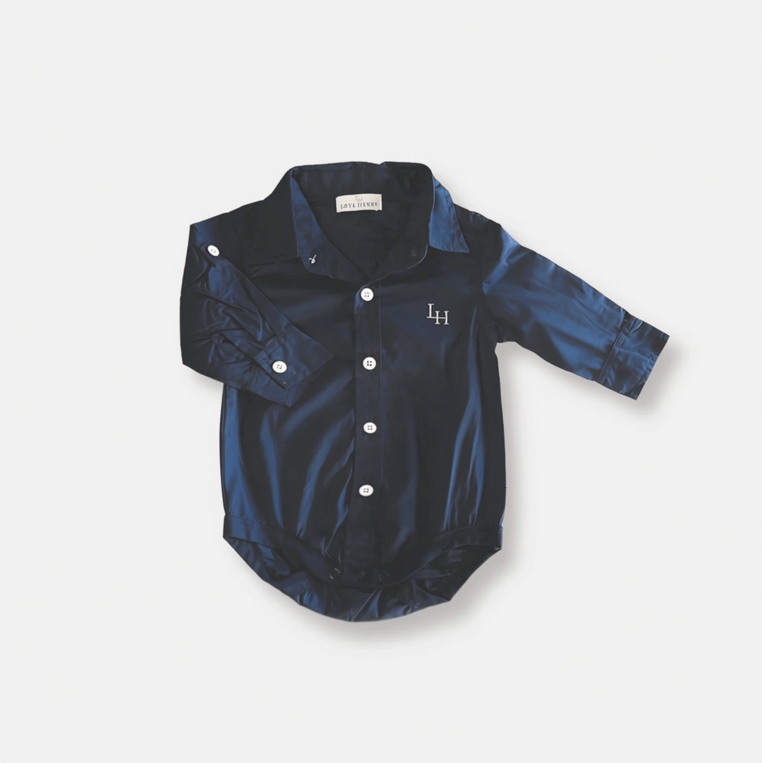 Baby Boys Dress Shirt Romper - Navy