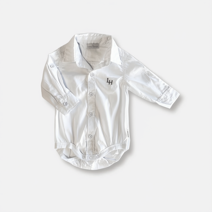 Baby Boys Dress Shirt Romper - White