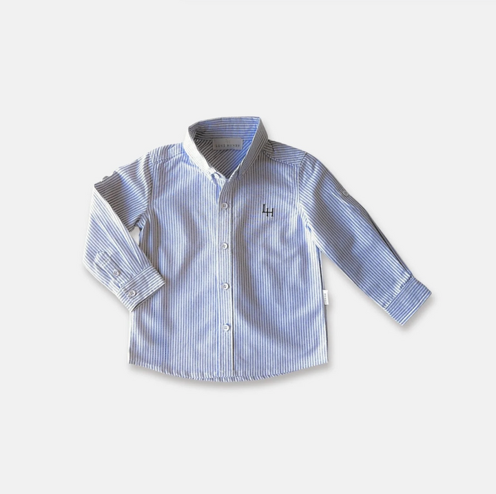 Boys Oxford Dress Shirt - Navy Pinstripe