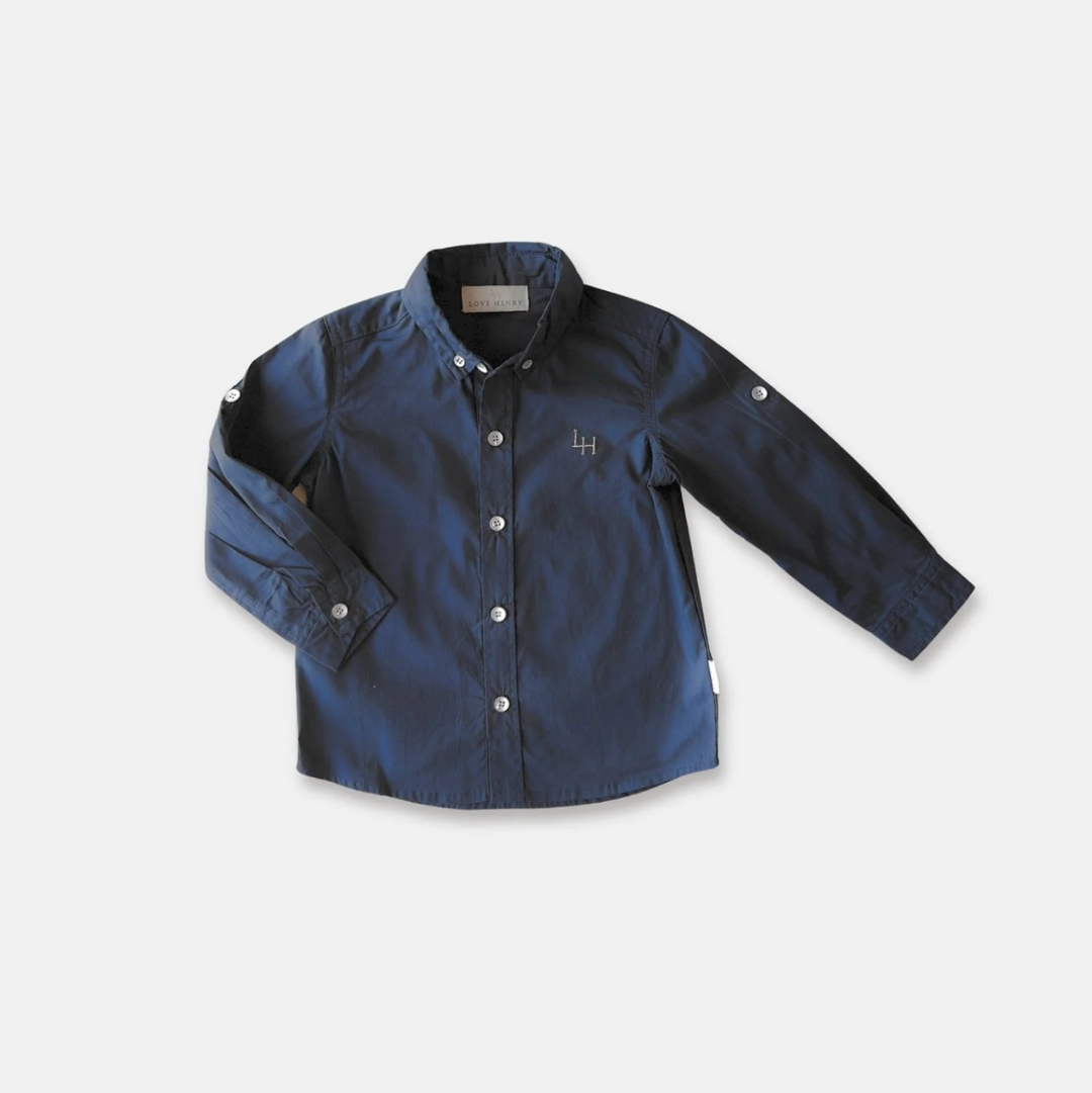 Boys Oxford Dress Shirt -  Navy