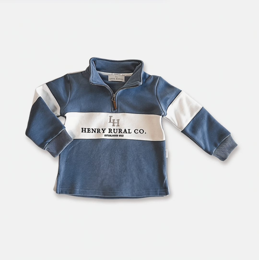 Boys Rural Co Sweater - Blue/White