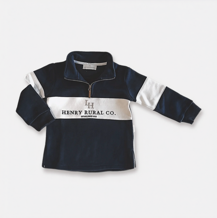 Boys Rural Co Sweater - Navy/White