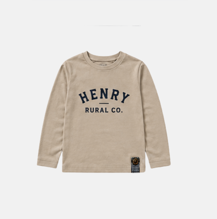 Boys LS Tee - Henry Rural Co - Stone