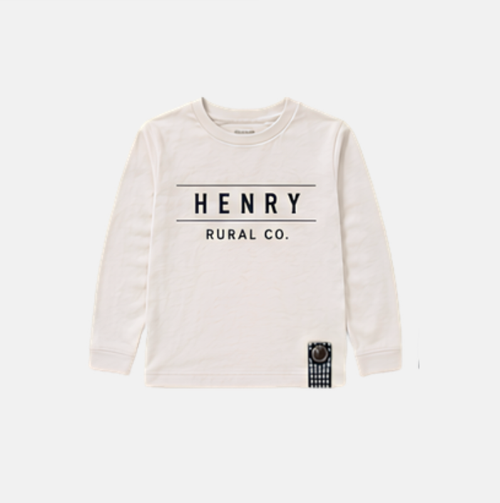 Boys LS Tee - Henry Rural Co - White
