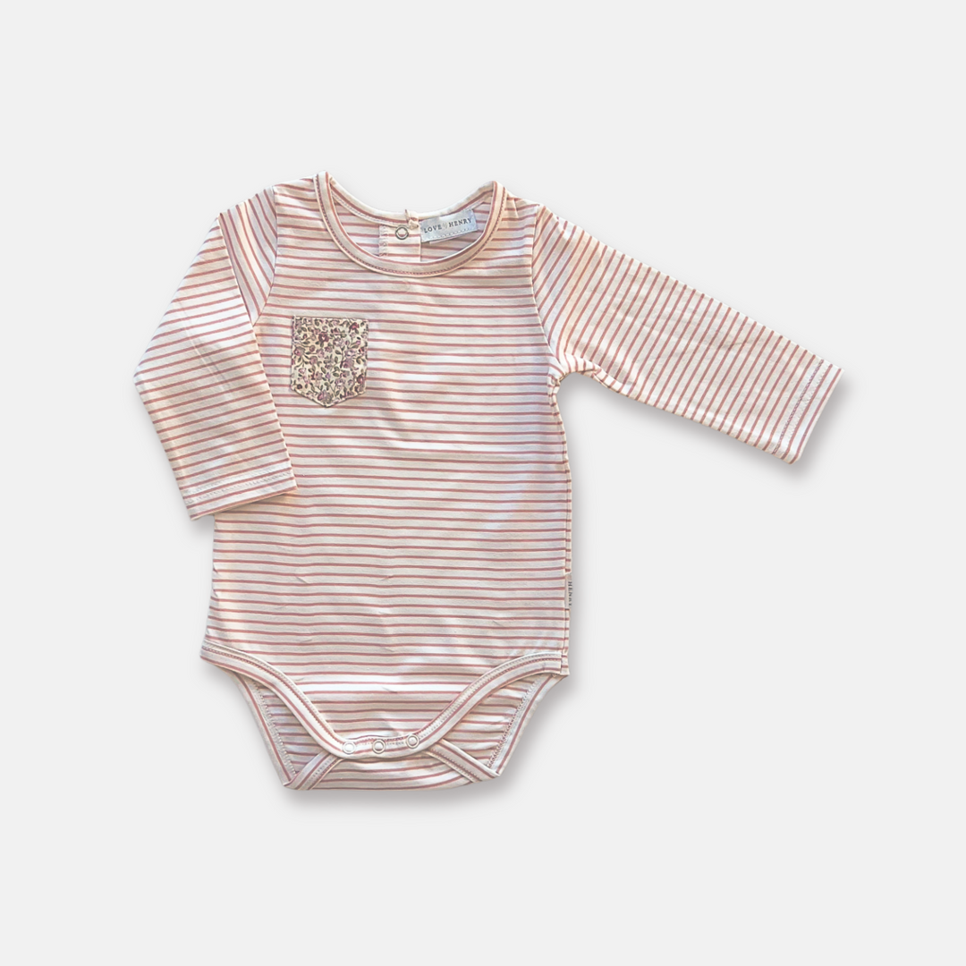 Baby Girls Knit Romper -  Pink Stripe