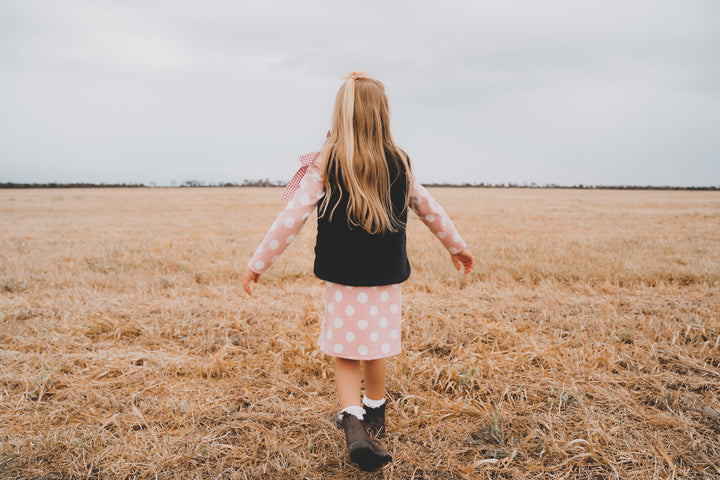Girls Fur Vest -  Navy