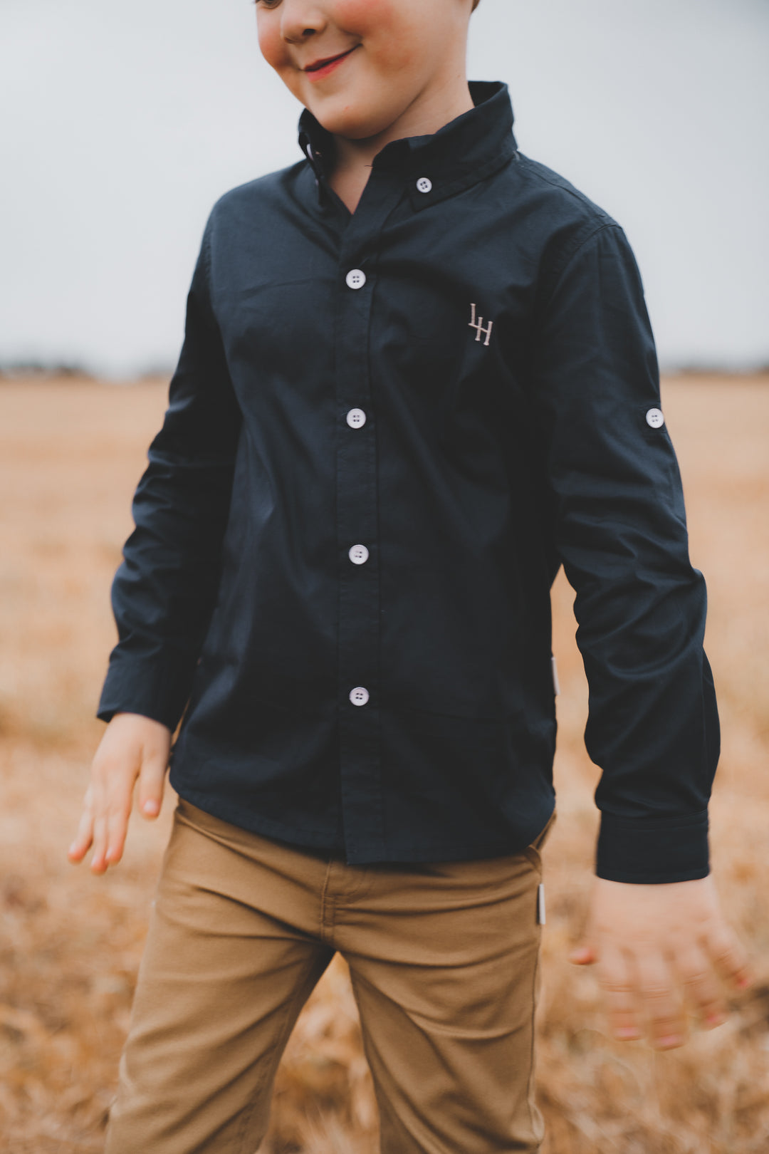 Boys Oxford Dress Shirt -  Navy