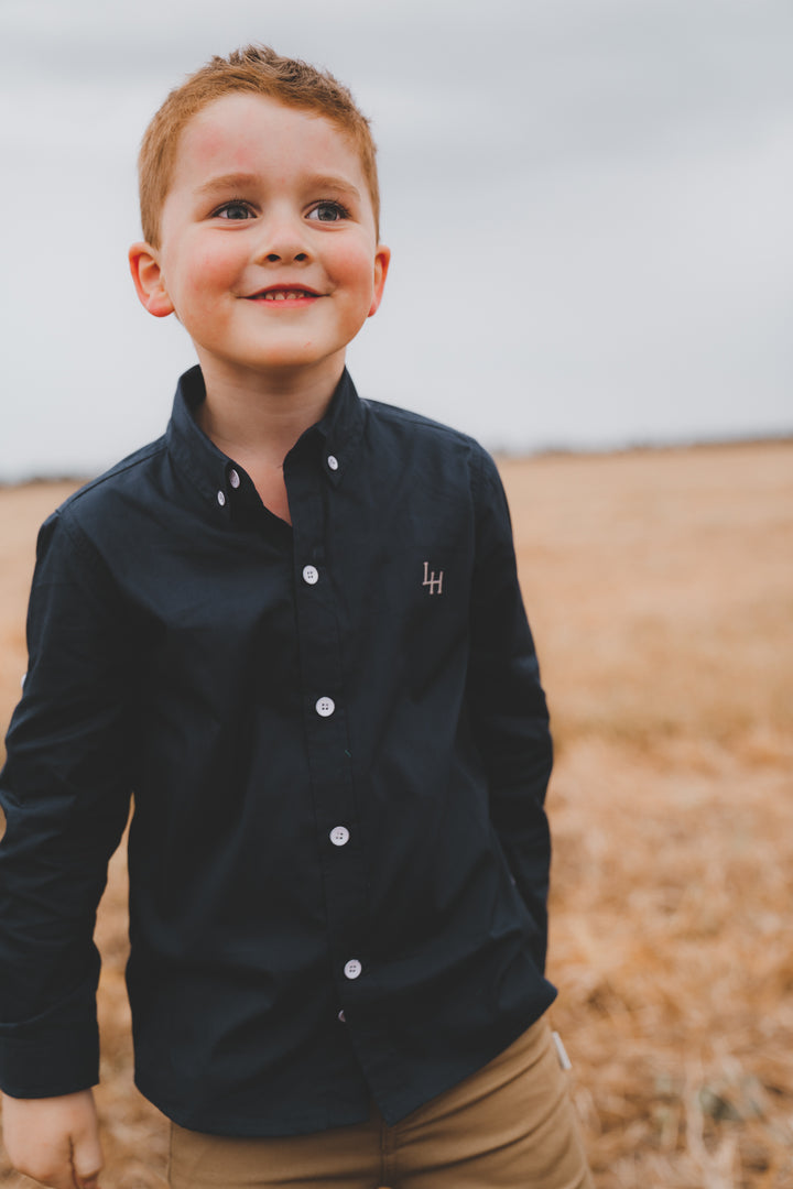Boys Oxford Dress Shirt -  Navy