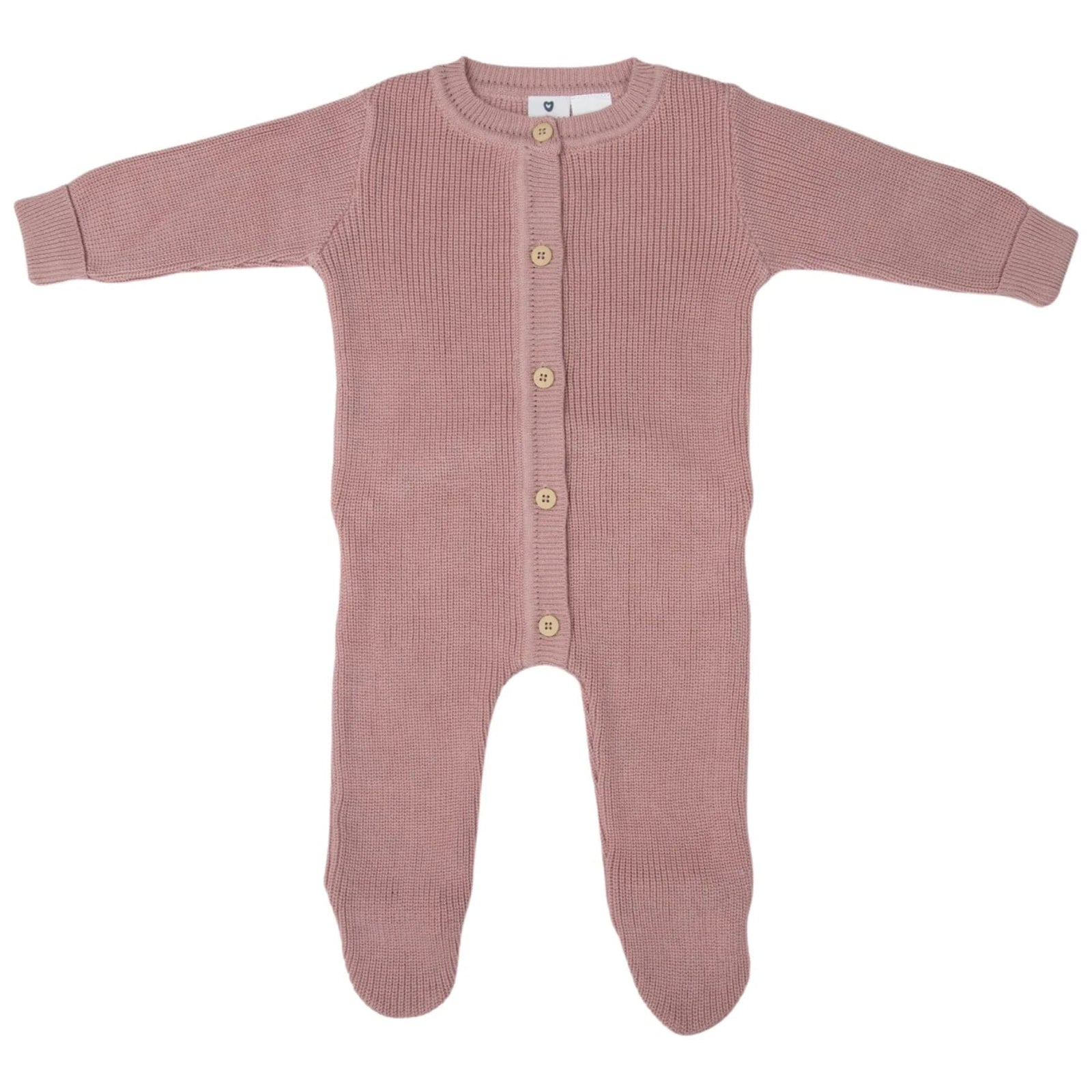 Korango Knit Onesie Baby Girls Plush Knit Romper - Dusty Pink