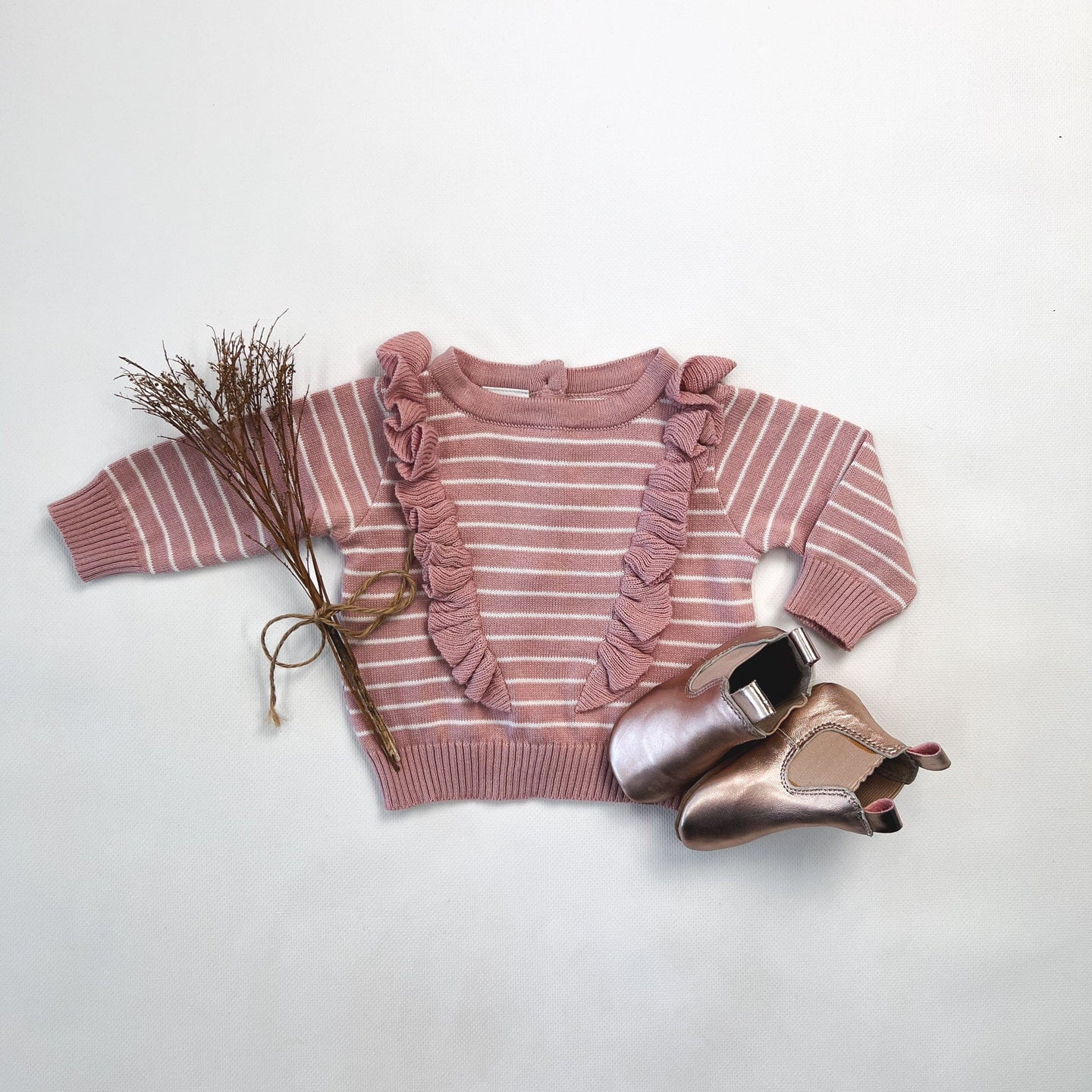 Korango Outerwear Baby Girls Frill Knit Sweater