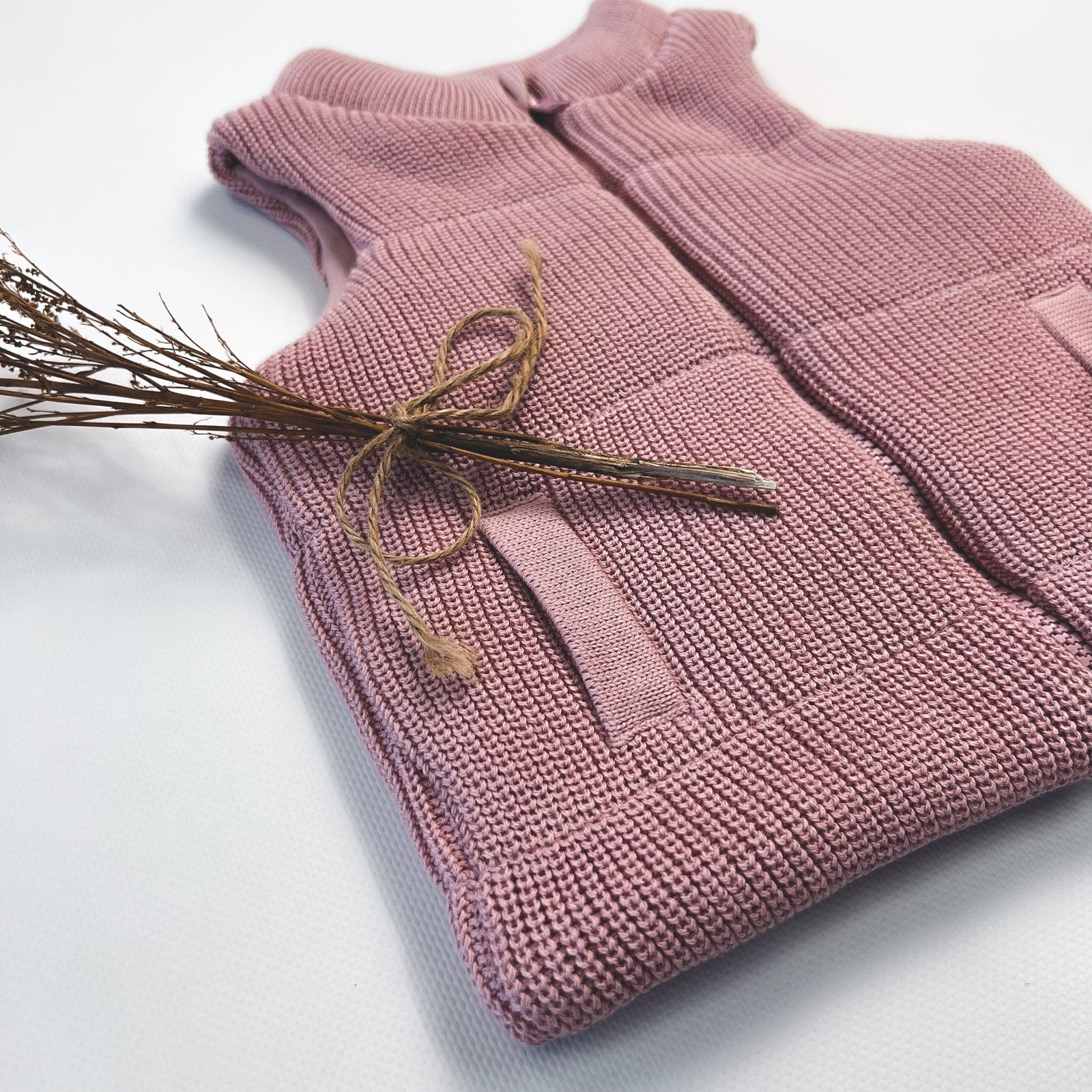 Korango Outerwear Baby Girls Lined Knit Vest - Dusty Pink