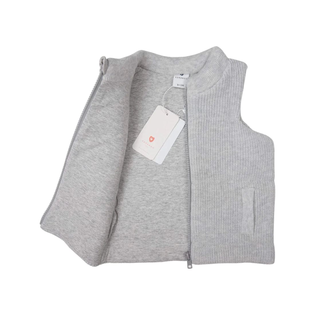 Korango Outerwear Baby Girls Lined Knit Vest Grey Marle