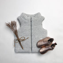 Load image into Gallery viewer, Korango Outerwear Baby Lined Knit Vest - Grey Marle
