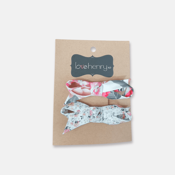 Love Henry Accessories Girls Clips 2 Pack - Pink Blossom/Petite Floral