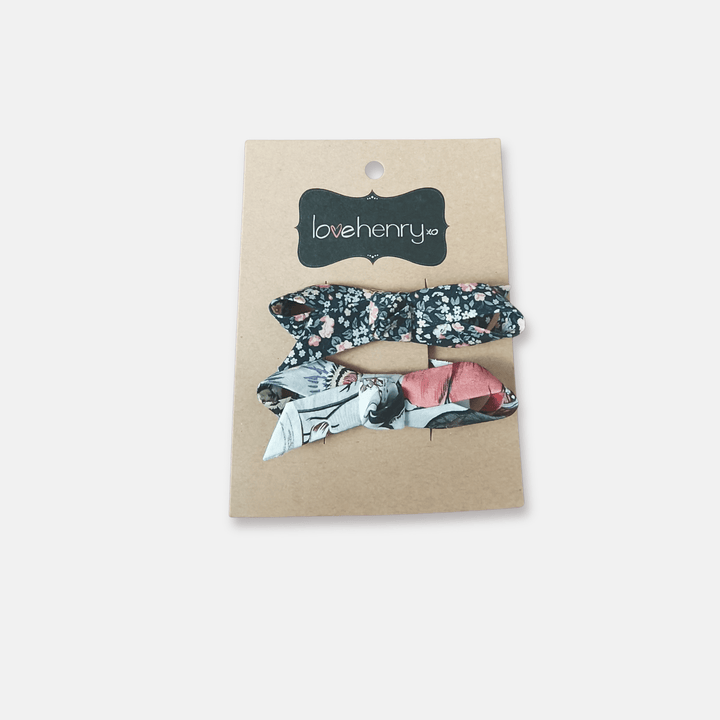 Love Henry Accessories Girls Clips 2 Pack - Vintage Posy/Native Floral