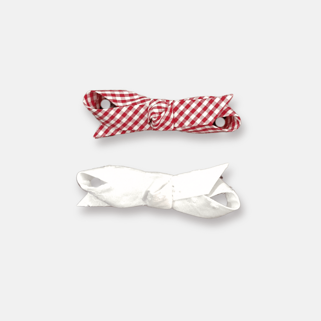 Love Henry Accessories One Size Girls Clips 2 Pack - White/ Petite Red Check