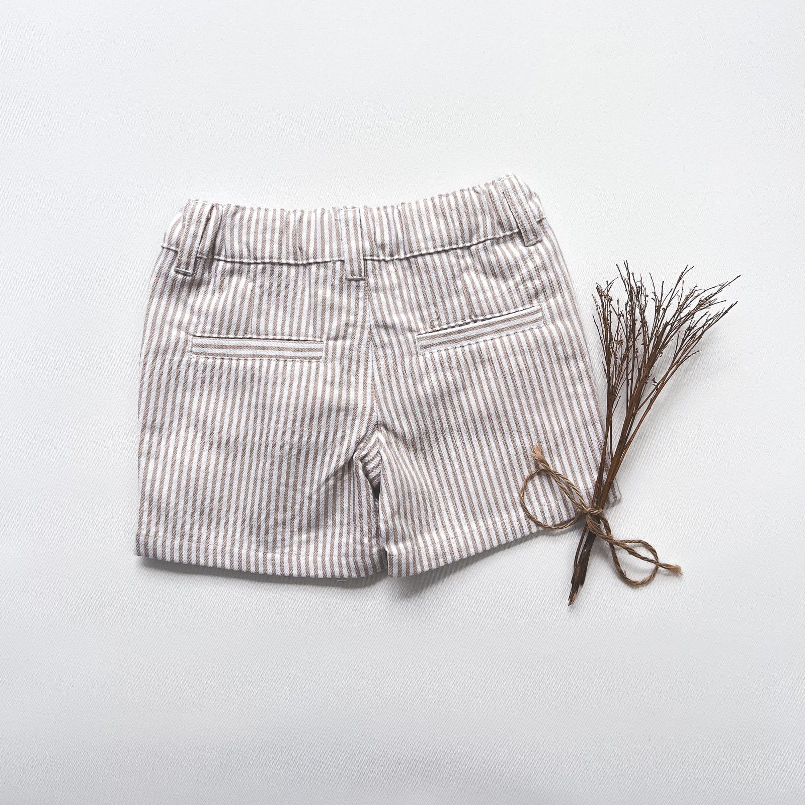 Love Henry Bottoms Baby Boys Dress Shorts - Beige Pinstripe