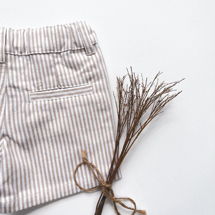 Love Henry Bottoms Baby Boys Dress Shorts - Beige Pinstripe