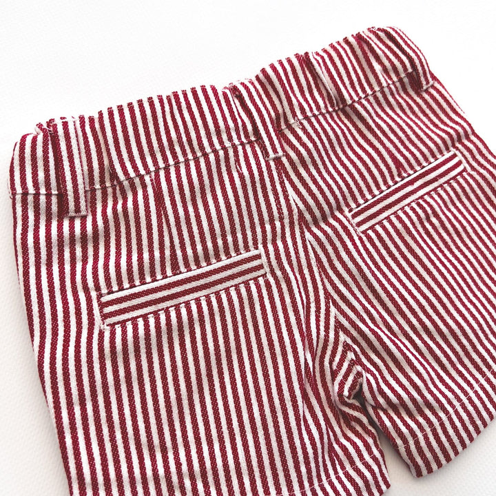 Love Henry Bottoms Baby Boys Dress Shorts - Red Pinstripe