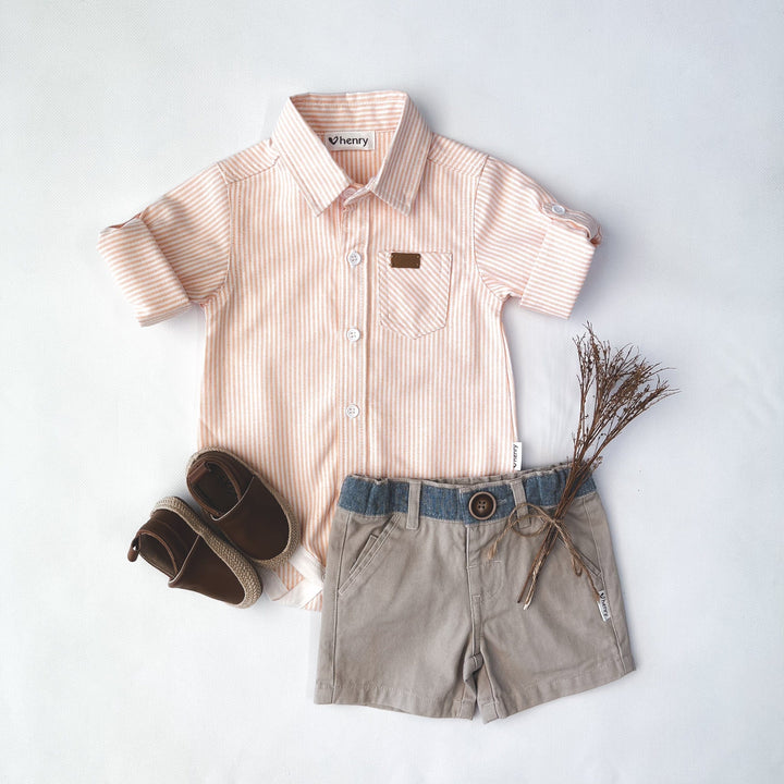 Love Henry Bottoms Baby Boys Oscar Shorts - Beige