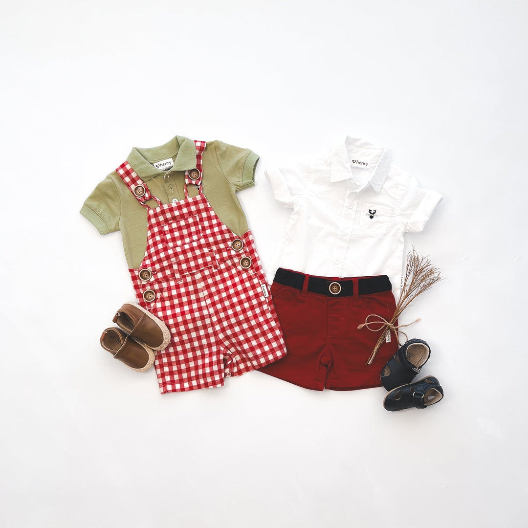 Love Henry Bottoms Baby Boys Oscar Shorts - Red
