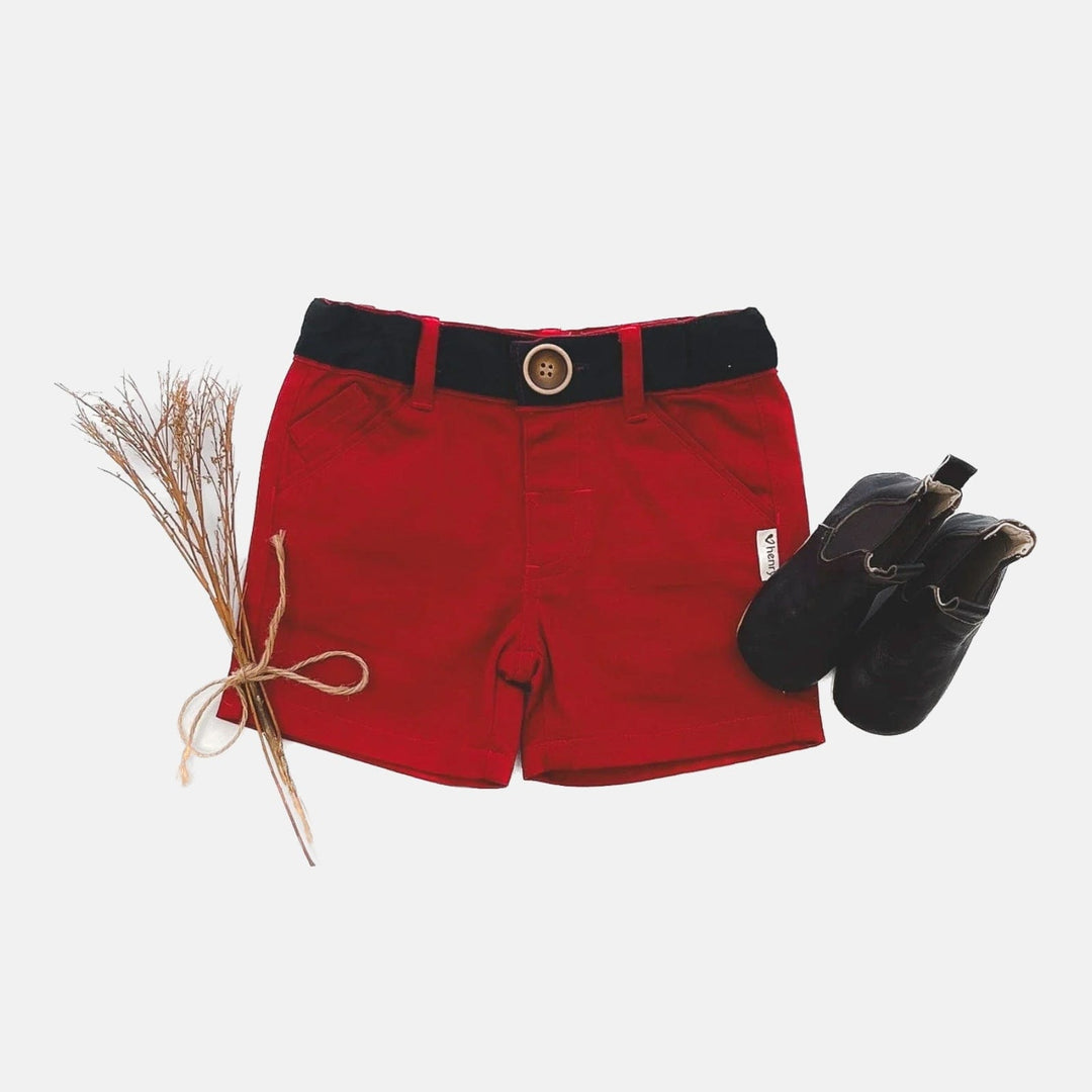 Love Henry Bottoms Baby Boys Oscar Shorts - Red