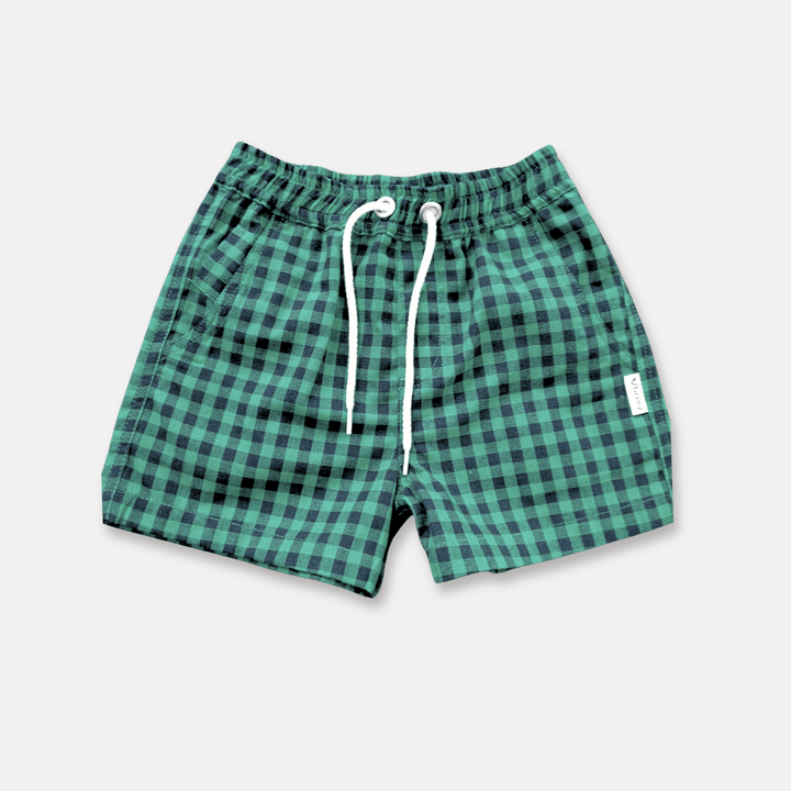 Love Henry Bottoms Baby Boys Sonny Short - Green Navy Check