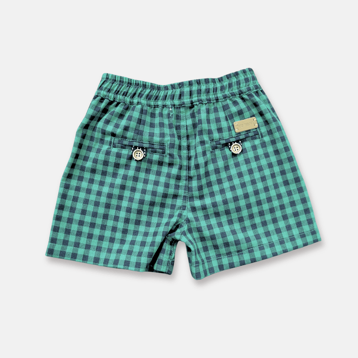 Love Henry Bottoms Baby Boys Sonny Short - Green Navy Check