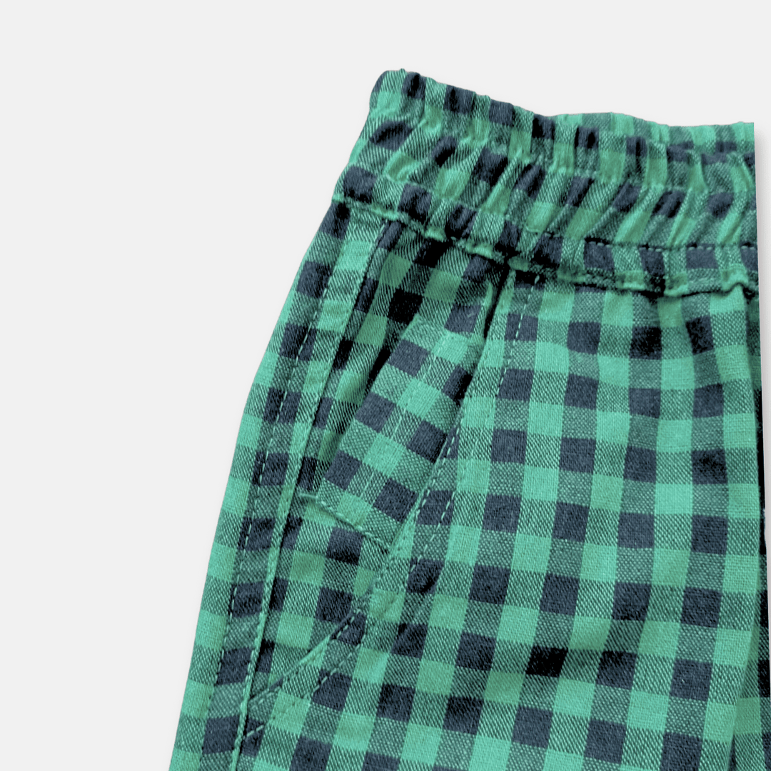 Love Henry Bottoms Baby Boys Sonny Short - Green Navy Check