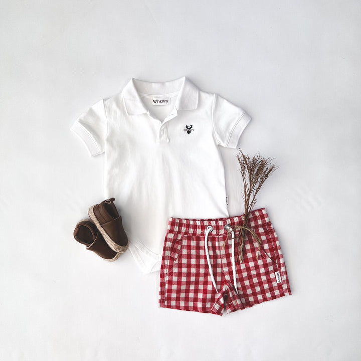 Love Henry Bottoms Baby Boys Sonny Short - Red Check