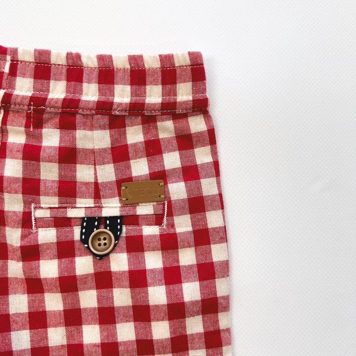 Love Henry Bottoms Baby Boys Sonny Short - Red Check