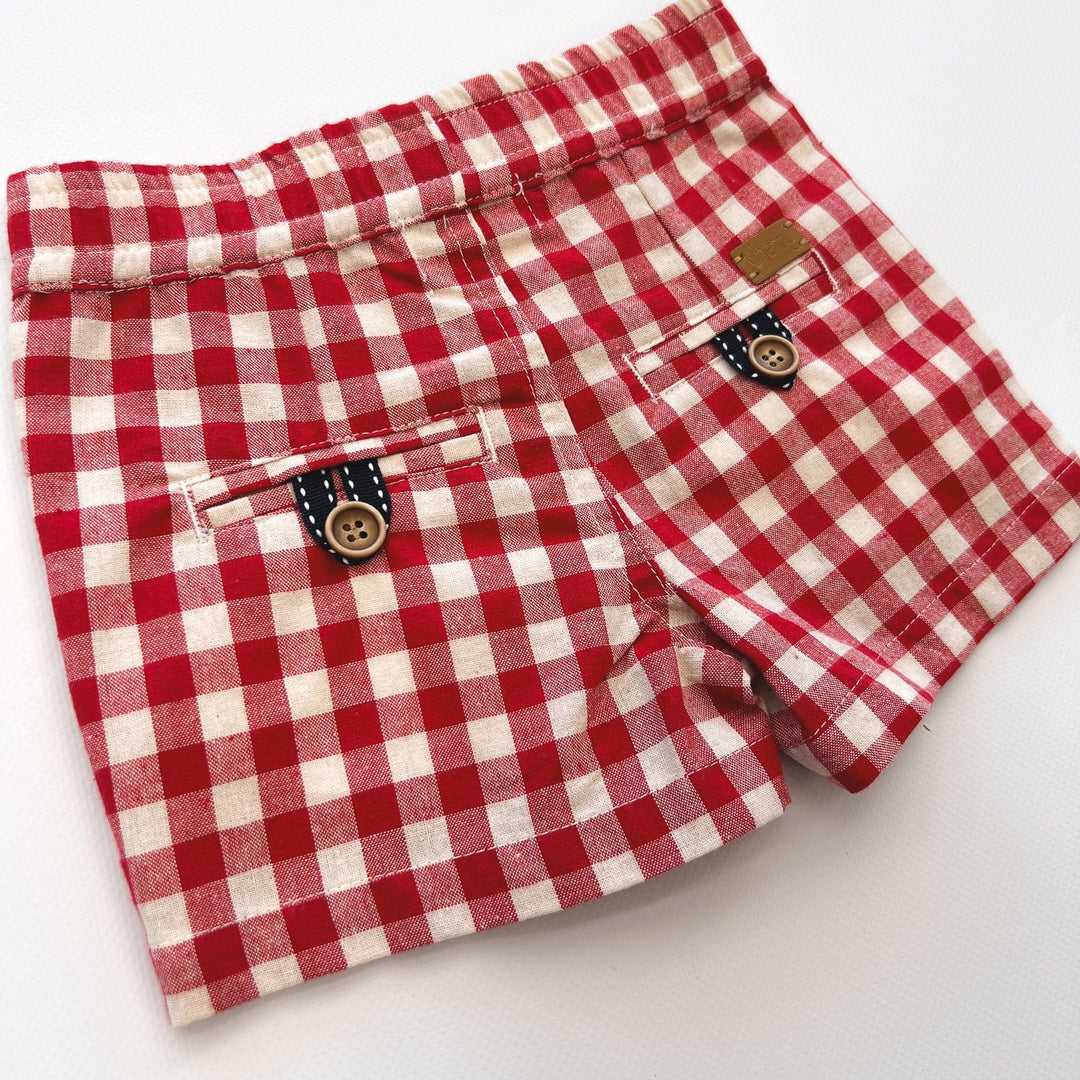 Love Henry Bottoms Baby Boys Sonny Short - Red Check