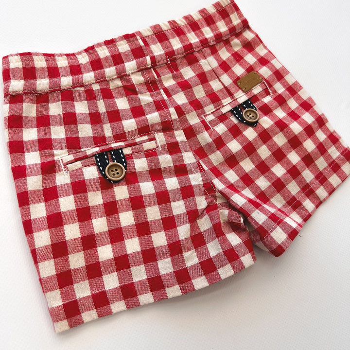 Love Henry Bottoms Baby Boys Sonny Short - Red Check