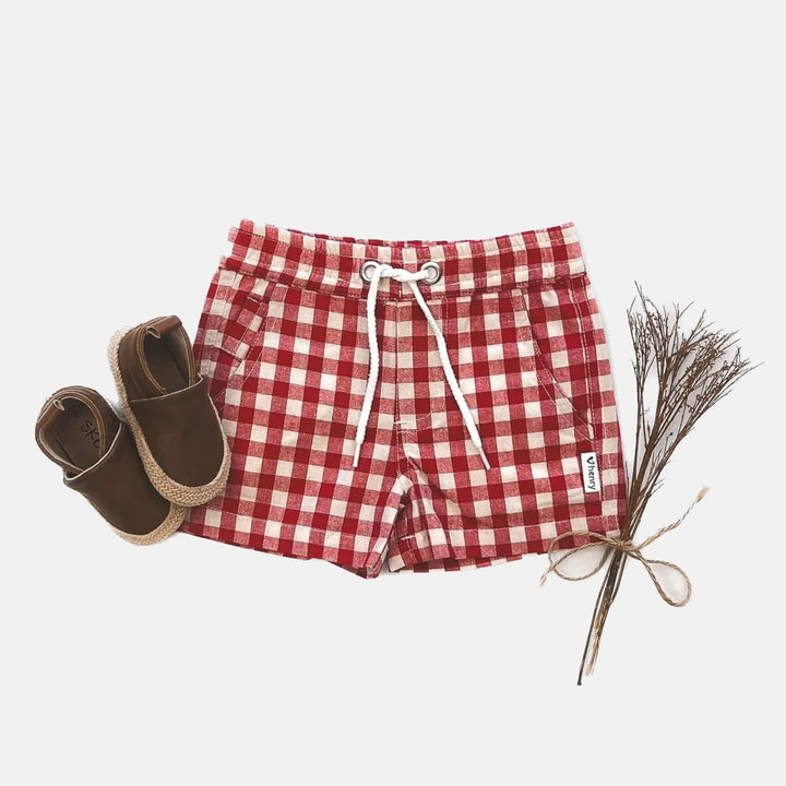 Love Henry Bottoms Baby Boys Sonny Short - Red Check