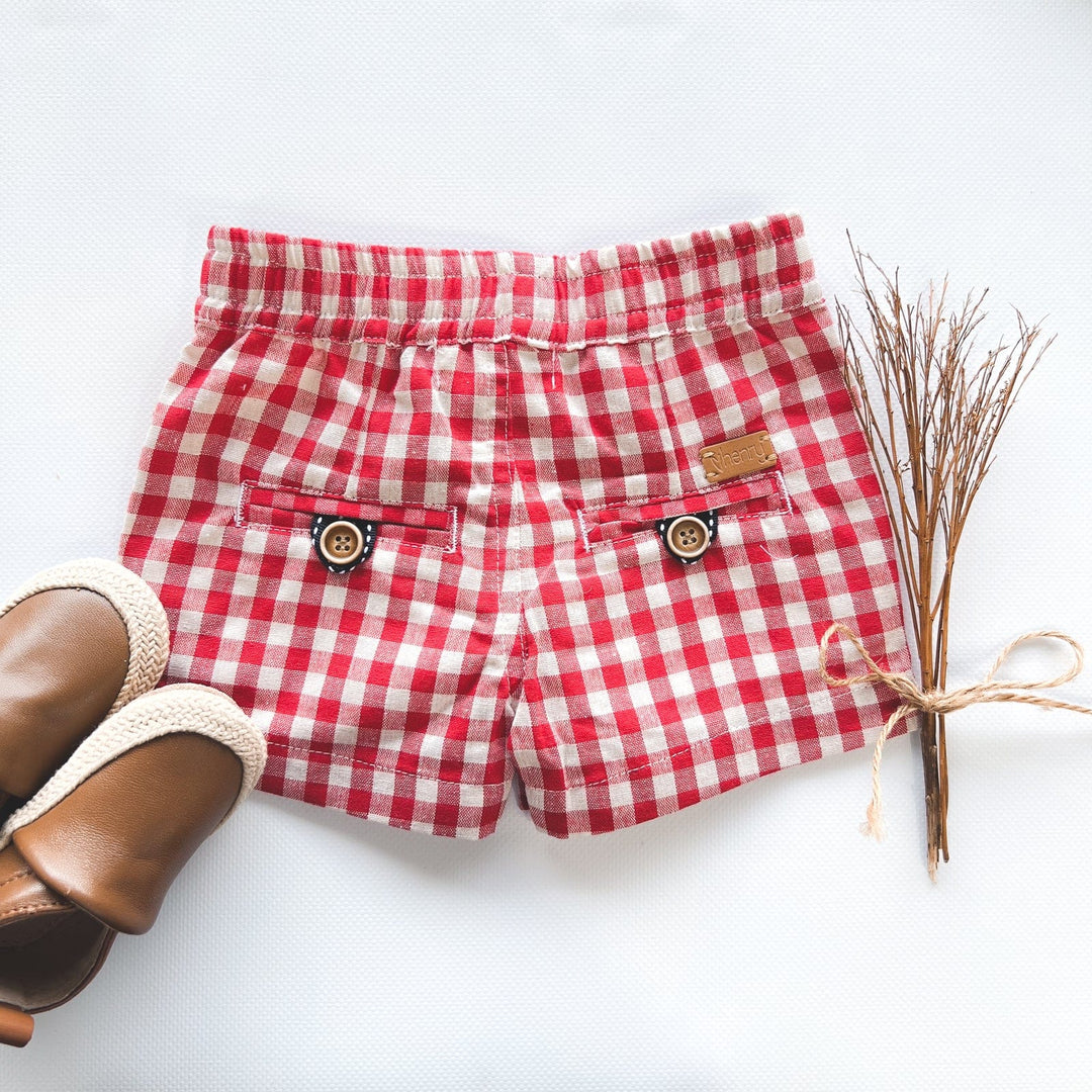 Love Henry Bottoms Baby Boys Sonny Short - Red Check